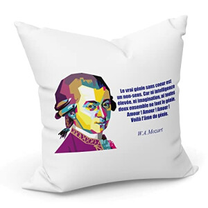 Housse de coussin Mozart blanc 40x40 cm