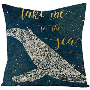 Housse de coussin Baleine style 45x45 cm