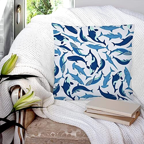 Housse de coussin Baleine style 45x45 cm variant 1 