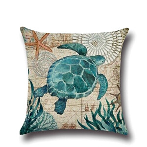 Housse de coussin Baleine coton 45x45 cm