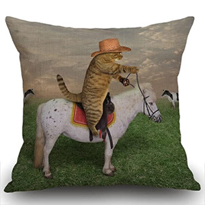 Housse de coussin Chat multi coton 45x45 cm