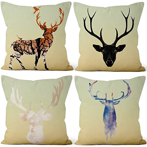 Housse de coussin Cerf 46x46 cm