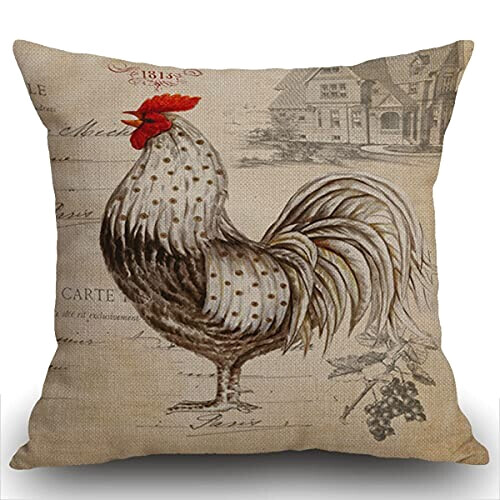 Housse de coussin Coq multi 45x45 cm