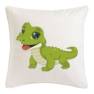 Housse de coussin Crocodile blanc 40x40 cm