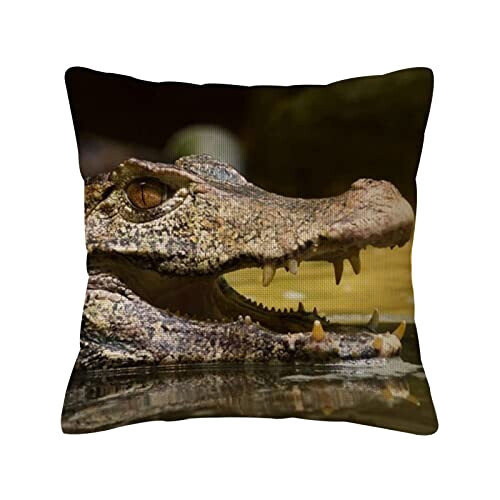 Housse de coussin Crocodile caïman 45x45 cm