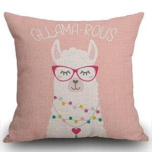 Housse de coussin Lama multi coton 45.7x45.7 cm