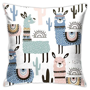 Housse de coussin Lama multicolore 45x45 cm