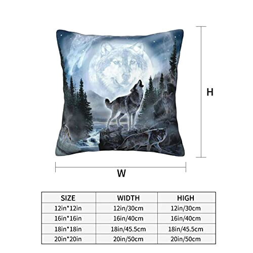 Housse de coussin Loup noir variant 2 