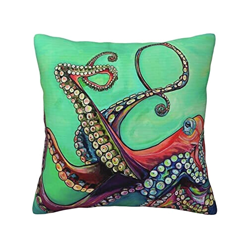 Housse de coussin Pieuvre noir