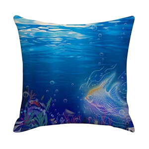 Housse de coussin Poisson lin 40x40 cm