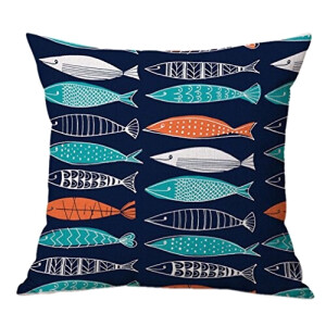 Housse de coussin Poisson coton