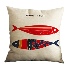 Housse de coussin Poisson coton