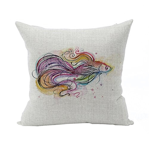 Housse de coussin Poisson coton