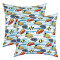 Housse de coussin Poisson multi 2 pièces 55x55 cm - miniature