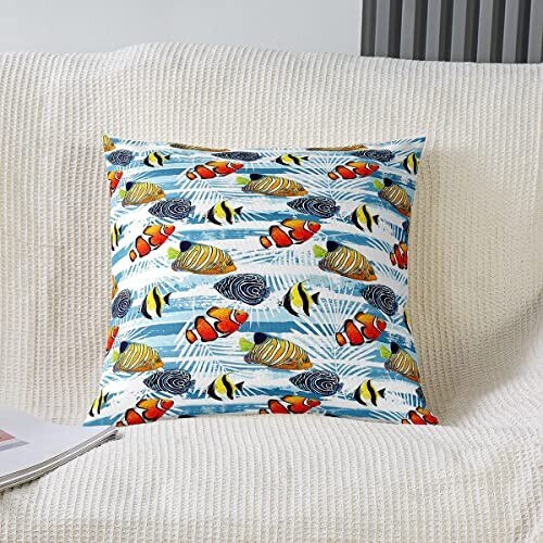 Housse de coussin Poisson multi 2 pièces 55x55 cm variant 0 