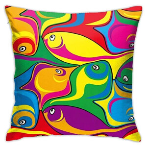 Housse de coussin Poisson multicolore 45x45 cm