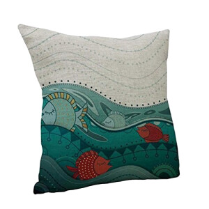 Housse de coussin Poisson coton 45x45 cm