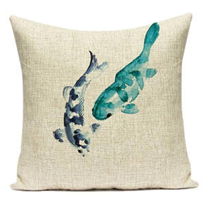 Housse de coussin Poisson 45x45 cm