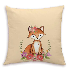 Housse de coussin Renard 45x45 cm