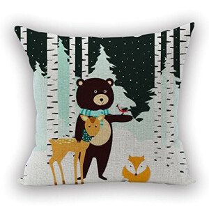 Housse de coussin Renard 45x45 cm