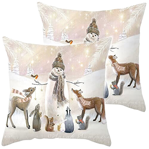 Housse de coussin Renard 2 pièces 45x45 cm