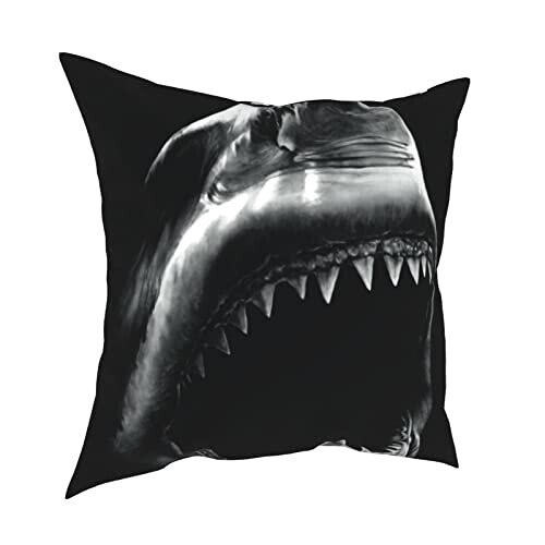 Housse de coussin Requin noir 40.6x40.6 cm