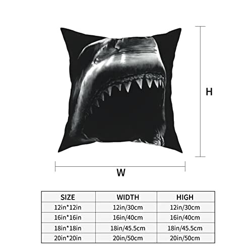 Housse de coussin Requin noir 40.6x40.6 cm variant 2 