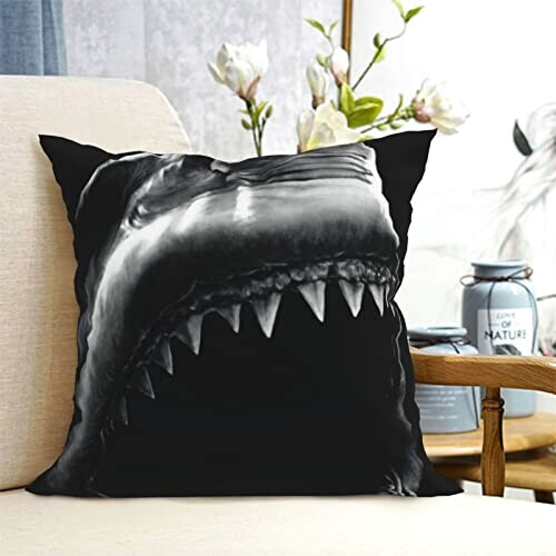 Housse de coussin Requin noir 40.6x40.6 cm variant 4 