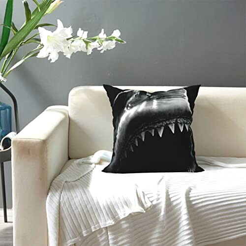 Housse de coussin Requin noir 40.6x40.6 cm variant 5 