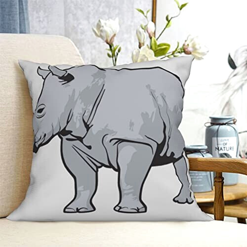 Housse de coussin Rhinocéros noir variant 4 