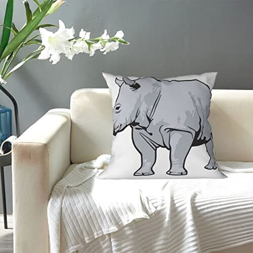 Housse de coussin Rhinocéros noir variant 5 