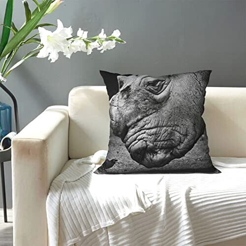 Housse de coussin Rhinocéros noir 30.5x30.5 cm variant 5 