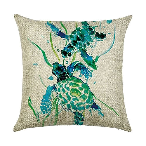 Housse de coussin Tortue coton 45x45 cm