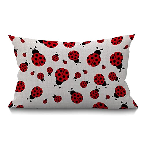 Housse de coussin Coccinelle multi coton 30x50 cm