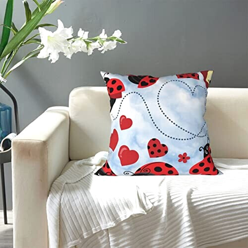 Housse de coussin Coccinelle noir 30.5x30.5 cm variant 5 