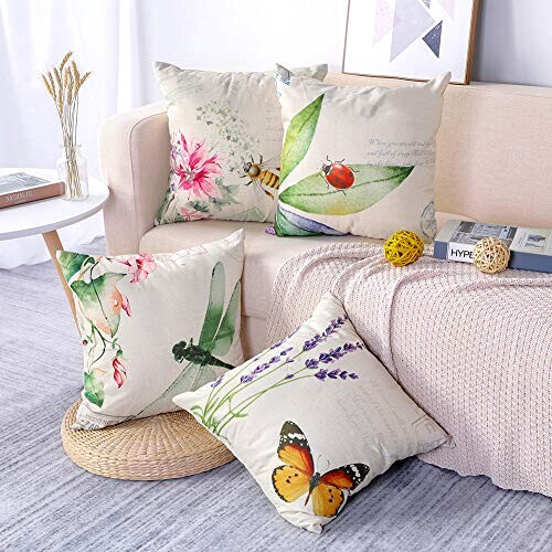 Housse de coussin Papillon libellule/ 4 pièces 45x45 cm variant 1 