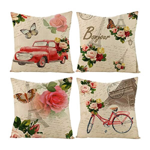 Housse de coussin Papillon set coton 45x45 cm