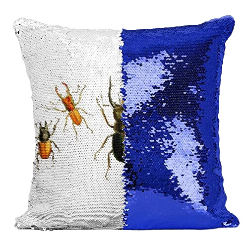 Housse de coussin Scarabée bleu