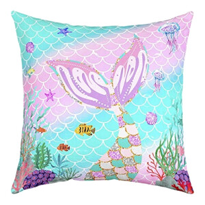 Housse de coussin Sirène multi 40x40 cm