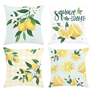 Housse de coussin Citron 4 pièces 45x45 cm