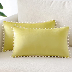 Housse de coussin Citron jaune 2 pièces 30x50 cm