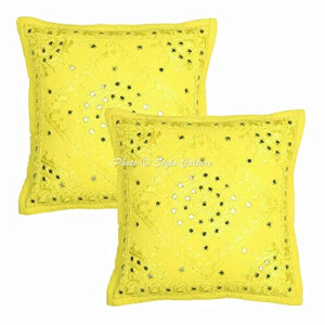 Housse de coussin Citron coton 2 pièces 40x40 cm