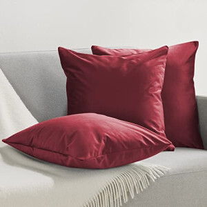 Housse de coussin rouge wine - 2 pièces 40x40 cm