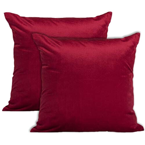 Housse de coussin rouge 2 pièces 45x45 cm