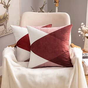Housse de coussin rouge 2 pièces 45x45 cm