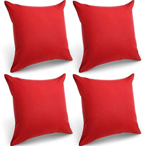 Housse de coussin rouge 1 pièces 46x46 cm