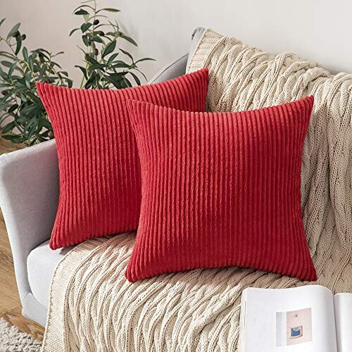 Housse de coussin rouge c - 2 pièces 50x50 cm