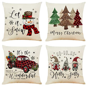 Housse de coussin rouge noel-a 4 pièces 40x40 cm