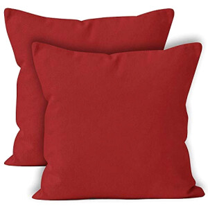 Housse de coussin rouge foncé coton 2 pièces 60x60 cm