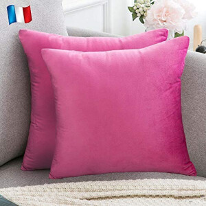 Housse de coussin rose bonbon 2 pièces 40x40 cm